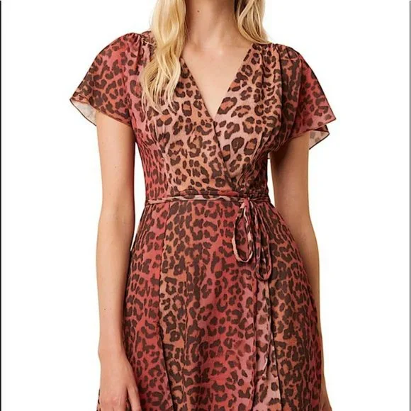 French Connection Annalia Leopard 🐆 Print Dress - Picture 2 of 9